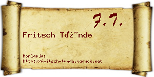 Fritsch Tünde névjegykártya